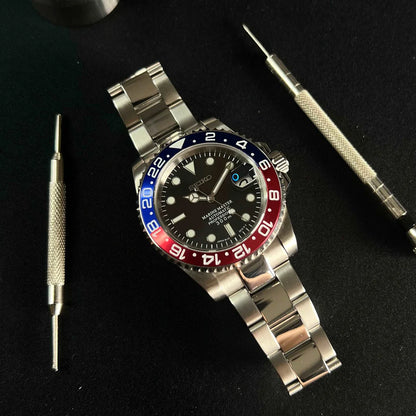 Seiko PEPSI GMT OYSTER - CUSTOM SEIKO NH35 AUTOMATIC WATCH