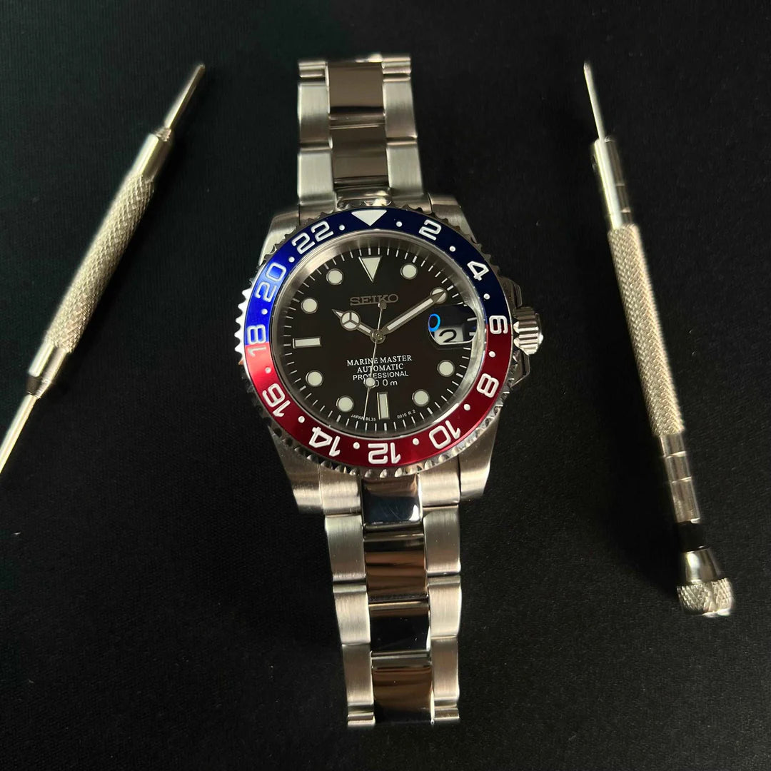 Seiko PEPSI GMT OYSTER - CUSTOM SEIKO NH35 AUTOMATIC WATCH