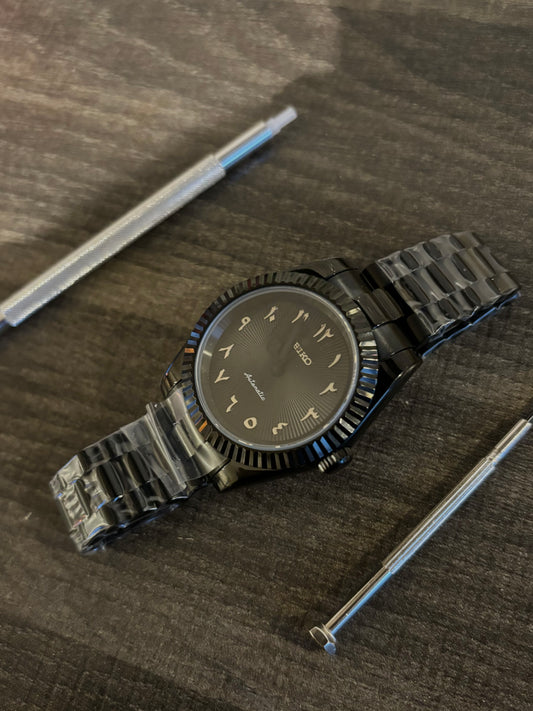 Seiko Arabic dial datejust - ALL BLACK