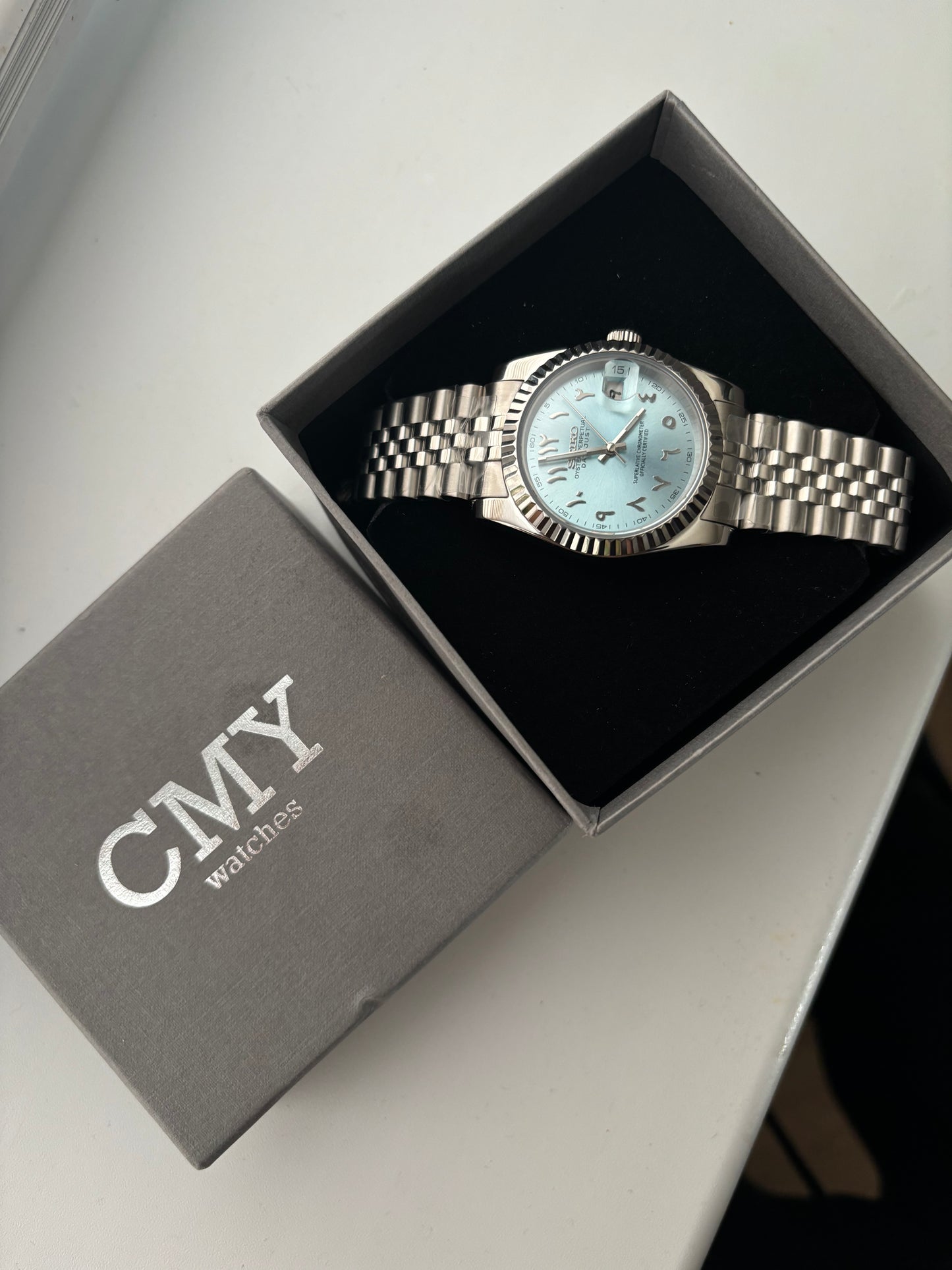 Seiko Arabic oyster datejust - babyblue