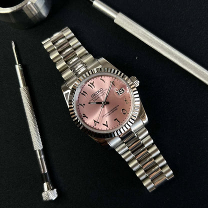 Seiko Arabic dial datejust - PINK