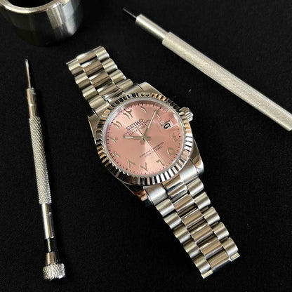 Seiko Arabic dial datejust - PINK