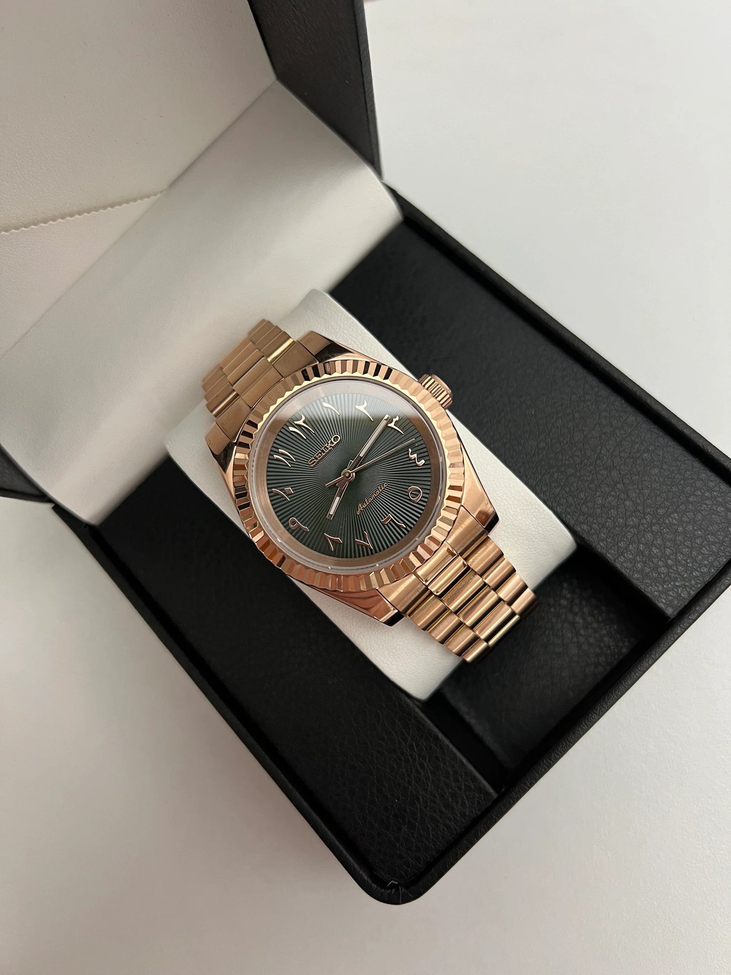 Seiko Arabic Rose gold - Green dial dateless