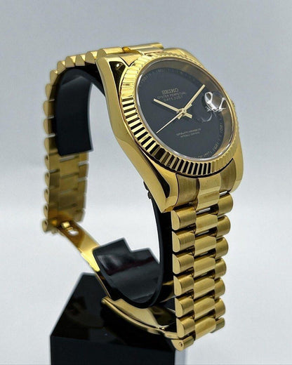 Seiko Onyx dial datejust gold - black