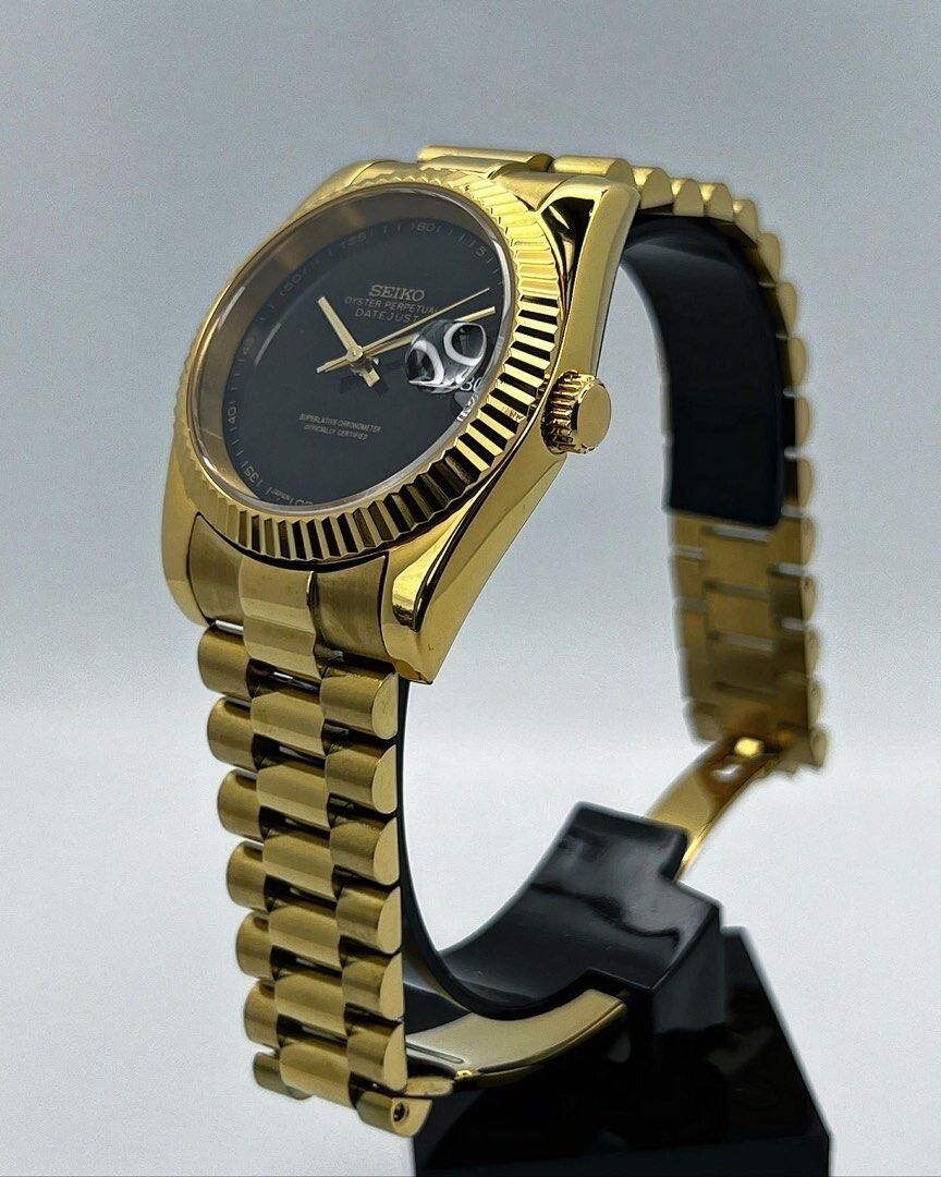 Seiko Onyx dial datejust gold - black