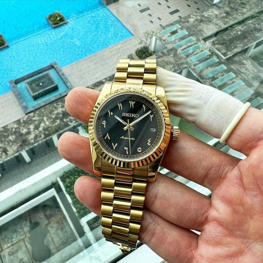 Seiko Arabic oyster datejust - gold black