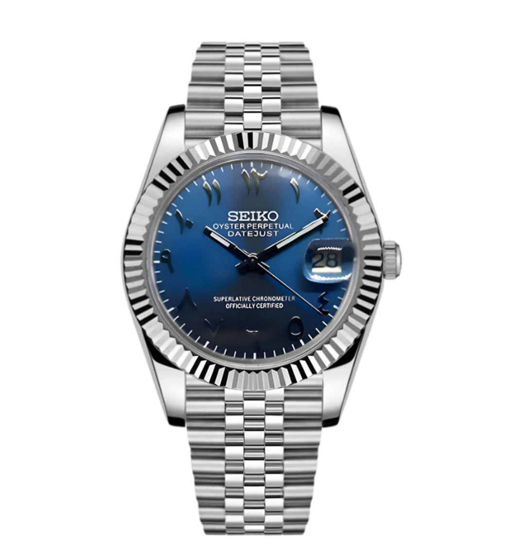 Seiko Arabic dial datejust - darkblue