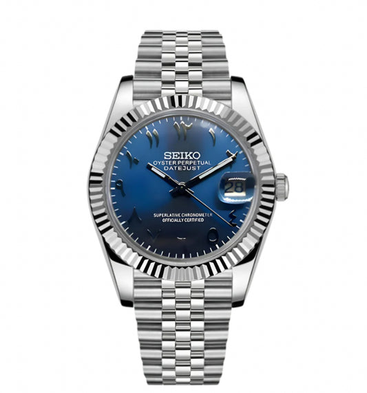 Seiko Arabic dial datejust - darkblue