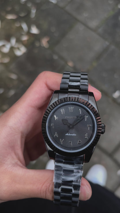 Seiko Arabic dial datejust - ALL BLACK